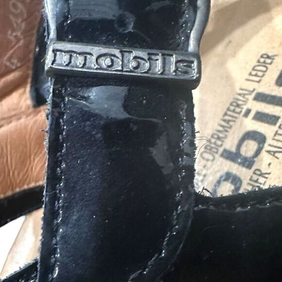 MEPHISTO Mobils Air-Relax Felizia Black Patent Leather Rhinestone Velcro Wedge S - Picture 11 of 11